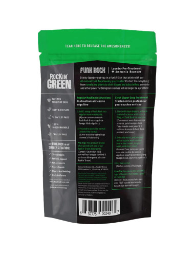 Detergente en Polvo Rockin' Green 30 Cargas Sin Fragancia