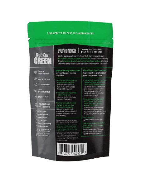 Detergente en Polvo Rockin' Green 30 Cargas Sin Fragancia