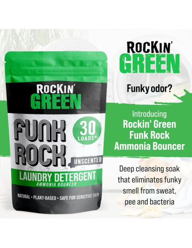 Detergente en Polvo Rockin' Green 30 Cargas Sin Fragancia
