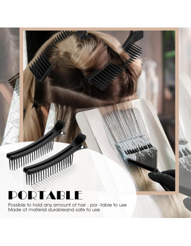 Juego de Clips para Seccionar Cabello Thinp - 2 Pcs Negro