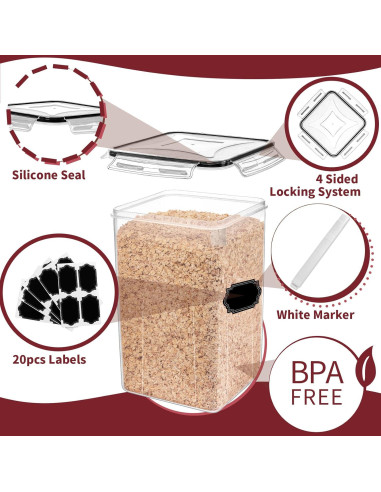 Contenedores de Almacenamiento Hermético PRAKI 10PCS 5.2L