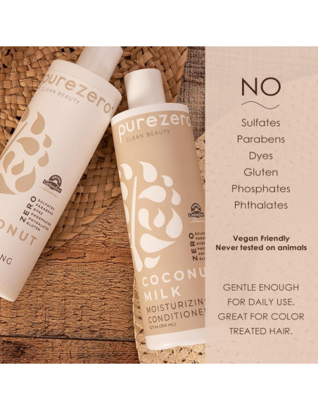 Juego de Champú y Acondicionador Purezero Leche de Coco 355ml