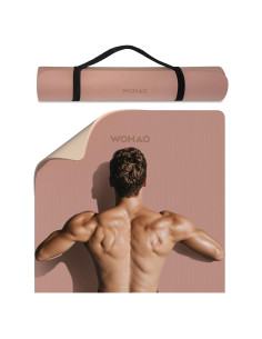 Alfombrilla de Yoga Extra Ancha Wohao 182.88x80.01cm 8mm Antideslizante