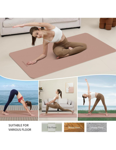 Alfombrilla de Yoga Extra Ancha Wohao 182.88x80.01cm 8mm Antideslizante