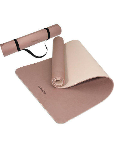 Alfombrilla de Yoga Extra Ancha Wohao 182.88x80.01cm 8mm Antideslizante