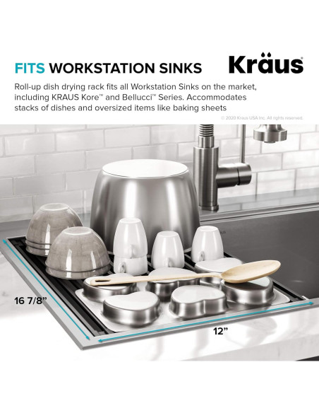 Estante de Secado de Platos KRAUS KRM-11AQ Aqua 42.86x30.48 cm