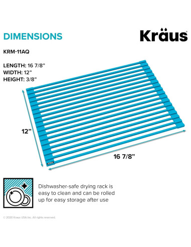 Estante de Secado de Platos KRAUS KRM-11AQ Aqua 42.86x30.48 cm