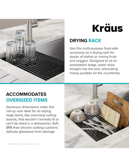 Estante de Secado de Platos KRAUS KRM-11AQ Aqua 42.86x30.48 cm