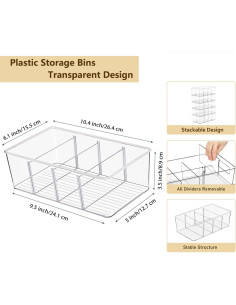 Organizadores de Almacenamiento Transparente MERATIA 2 Pcs 2