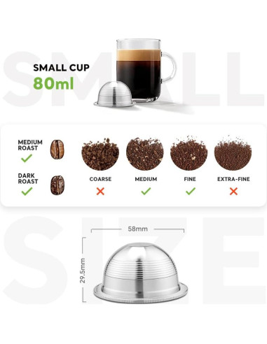 Cápsula de Café Reutilizable BENFUCHEN Acero Inoxidable 80ML