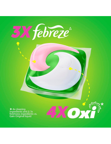 Detergente para Ropa Gain Super Flings 18 Pacs Hibisco Hula