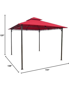 Gazebo Cuadrado Maykoosh 3.65x3.05m Techo Ventilado 2