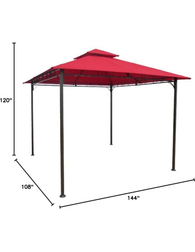 Gazebo Cuadrado Maykoosh 3.65x3.05m Techo Ventilado