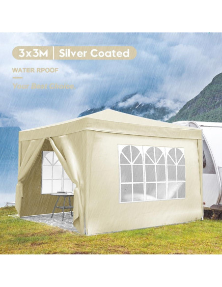 Carpa Plegable 3x3m QiMaieeUSA con 4 Paredes Removibles