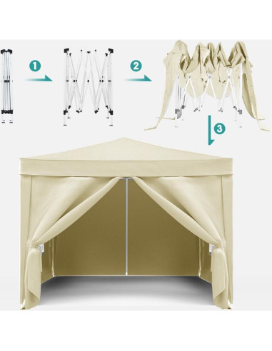 Carpa Plegable 3x3m QiMaieeUSA con 4 Paredes Removibles