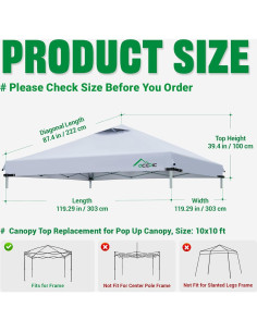 Cubierta de Toldos Impermeable Acepic 10x10 Negro UV 2