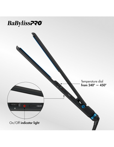 Plancha de Pelo Profesional BaBylissPRO Titanio 30cm Negro