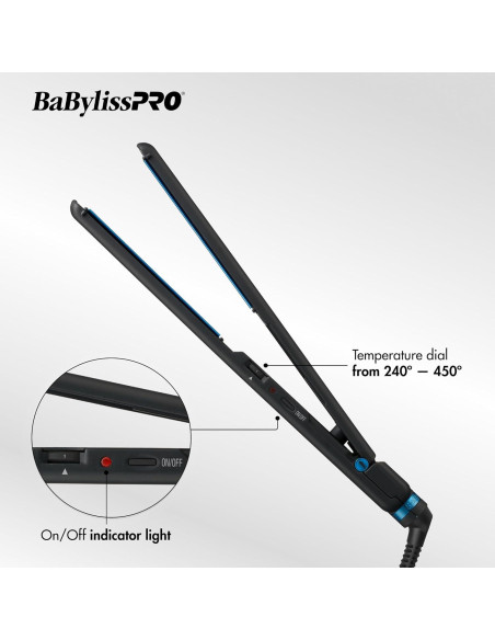 Plancha de Pelo Profesional BaBylissPRO Titanio 30cm Negro