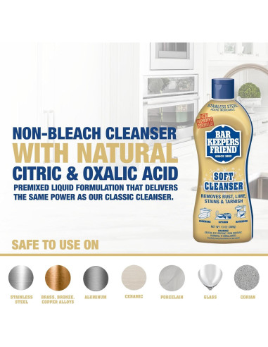Bar Keepers Friend Limpiador Multiusos 375 ml (Paquete de 2)