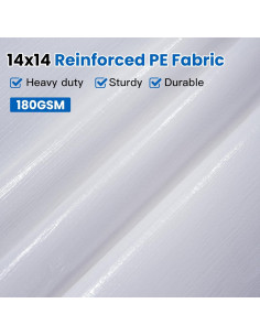 Cubierta de Reemplazo para Carpa Covall 12x6m Impermeable Blanca 2