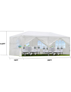 Carpa de Fiesta 3x6m HarmonyHealth con 6 Paredes Removibles 2