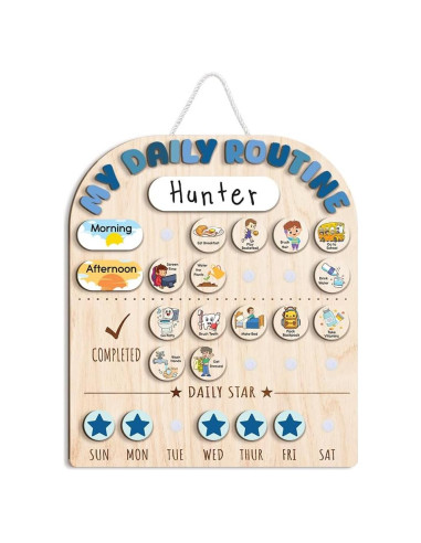 Tabla de Rutina Diaria de Madera LilaLand 33x36 cm