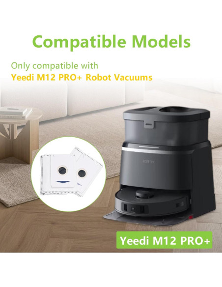 Paquete de 12 bolsas de repuesto BUXEBUX para Yeedi M12 PRO+