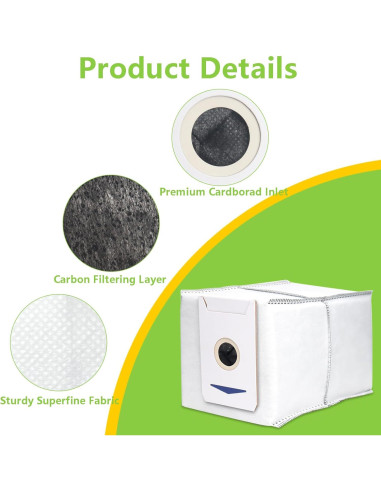 Paquete de 12 bolsas de repuesto BUXEBUX para Yeedi M12 PRO+