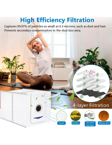 Paquete de 12 bolsas de repuesto BUXEBUX para Yeedi M12 PRO+