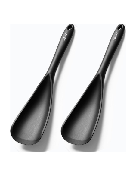 Cuchara Espátula de Silicona XiaoZu 32 cm 2 Pzs Negra