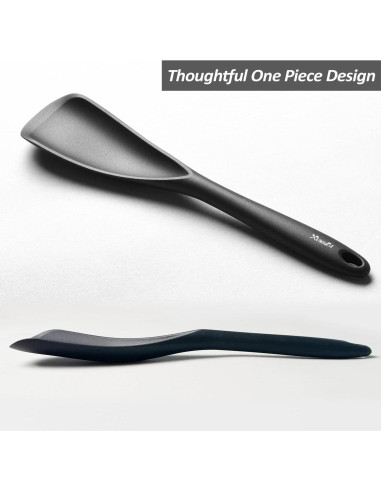 Cuchara Espátula de Silicona XiaoZu 32 cm 2 Pzs Negra