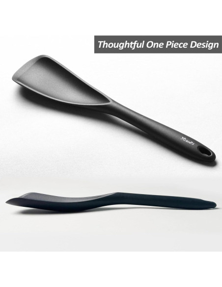 Cuchara Espátula de Silicona XiaoZu 32 cm 2 Pzs Negra