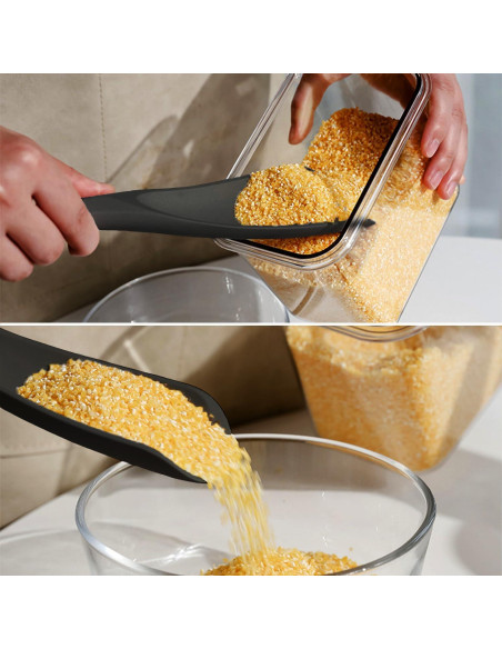 Cuchara Espátula de Silicona XiaoZu 32 cm 2 Pzs Negra