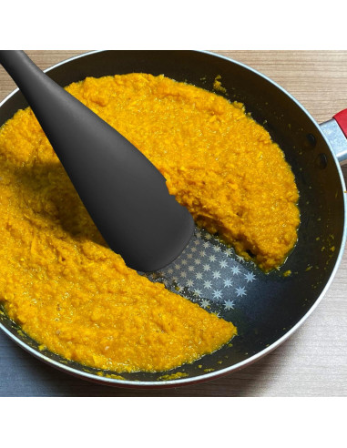 Cuchara Espátula de Silicona XiaoZu 32 cm 2 Pzs Negra