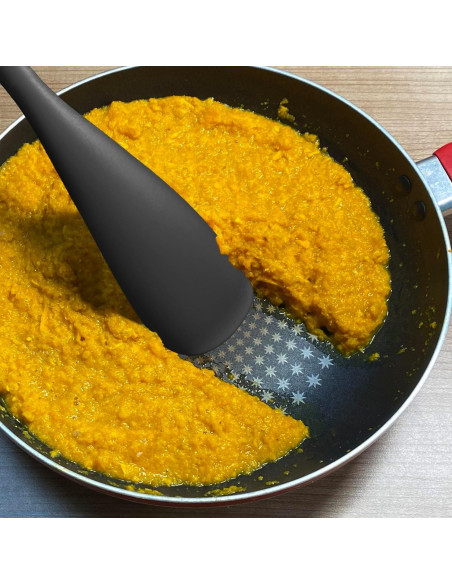 Cuchara Espátula de Silicona XiaoZu 32 cm 2 Pzs Negra