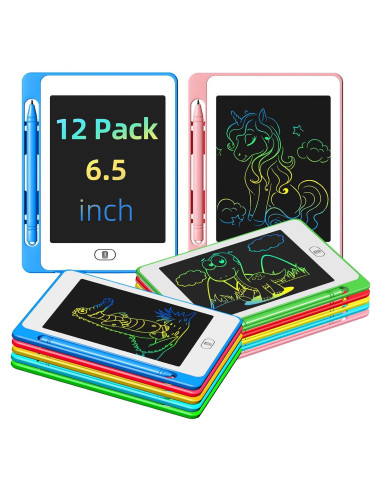 Paquete de 12 Tablets de Escritura LCD OMXDG 6.5" Coloridas