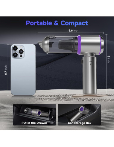 Aspiradora de Coche Portátil AIPROIN HL-127Pro 22000PA Inalámbrica