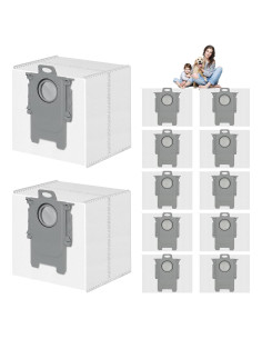 12 Bolsas Desechables 3.6L VIEWALL para Roborock Q5/Q7/S8