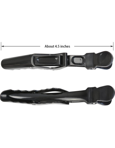 10 Clips de Cabello de Cocodrilo Negros BIYOUTE - 11.43 cm