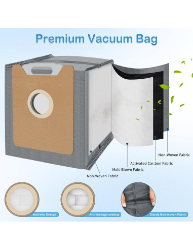 10 Bolsas de Polvo HEPA Opprglow para Eufy G35+, G40+, G40 Hybrid+