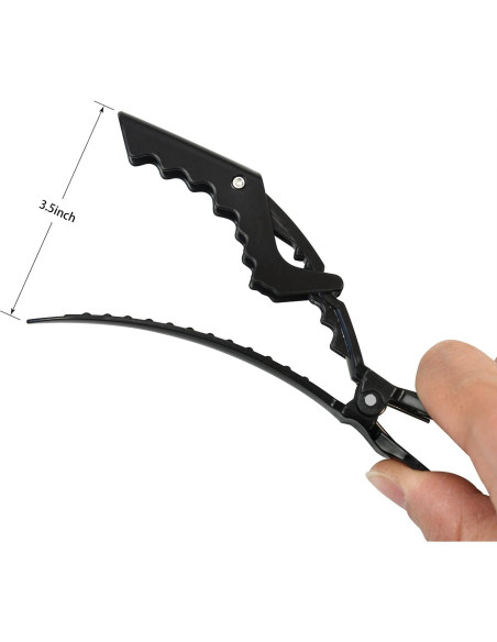 10 Clips de Cabello de Cocodrilo Negros BIYOUTE - 11.43 cm