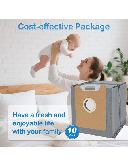 10 Bolsas de Polvo HEPA Opprglow para Eufy G35+, G40+, G40 Hybrid+