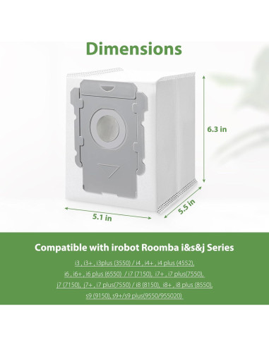 Paquete de 20 bolsas de vacío GOFWE para iRobot Roomba i7 i3 i4 i6 j7 s9