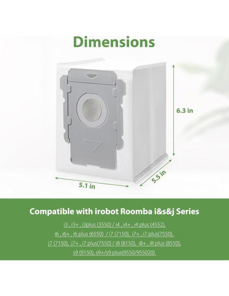 Paquete de 20 bolsas de vacío GOFWE para iRobot Roomba i7 i3 i4 i6 j7 s9