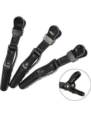 10 Clips de Cabello de Cocodrilo Negros BIYOUTE - 11.43 cm