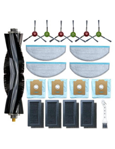 Kit de Repuestos para Aspiradora Robot Yeedi Cube - 1 Cepillo Principal, 6 Laterales, 4 Filtros HEPA, 4 Bolsas, 4 Paños