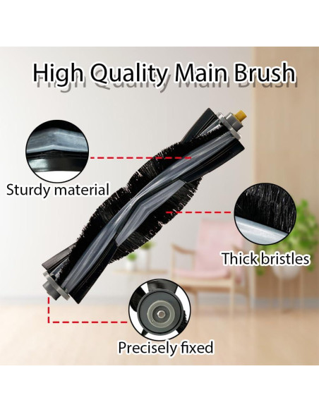 Kit de Repuestos para Aspiradora Robot Yeedi Cube - 1 Cepillo Principal, 6 Laterales, 4 Filtros HEPA, 4 Bolsas, 4 Paños