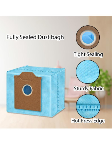 Kit de Repuestos para Aspiradora Robot Yeedi Cube - 1 Cepillo Principal, 6 Laterales, 4 Filtros HEPA, 4 Bolsas, 4 Paños