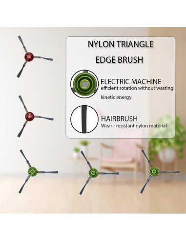 Kit de Repuestos para Aspiradora Robot Yeedi Cube - 1 Cepillo Principal, 6 Laterales, 4 Filtros HEPA, 4 Bolsas, 4 Paños