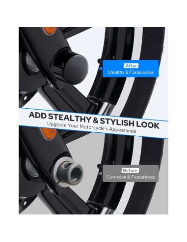 Cubiertas de tuerca del eje delantero Benlari para Harley 2002-2023